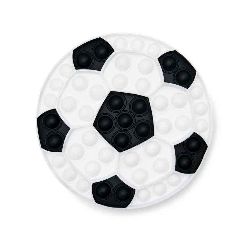 Football Push Popper Fidget Toy,Hugely popular trend line that behaves like reusable bubble wrap. This football-shaped pad is covered in small bubbles that make a satisfying pop sound when pushed inwards. After one press, the bubble then appears on the other side, ready to be pushed and popped all over again. This fiddle toy is immensely satisfying to use, and is proving to be a big hit with popular Tik Tok users and other social media influencers. Plastic pad with popping bubbles Trending fiddle toy Huge w