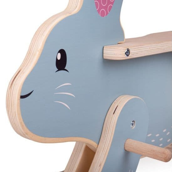 Fsc 100% Rocking Rabbit,Discover the charming Rabbit Rocking Toy, a contemporary styled ride-on perfect for toddlers. Crafted from sustainable, 100% FSC® Certified wood, this rocking toy is designed with little ones' safety and enjoyment in mind. Its adjustable safety guard adapts to your growing child, ensuring their comfort as they develop balance, coordination, and strength. Ideal for children aged 18 months and above, this Rabbit Rocking Toy is not only fun but also supports early developmental mileston