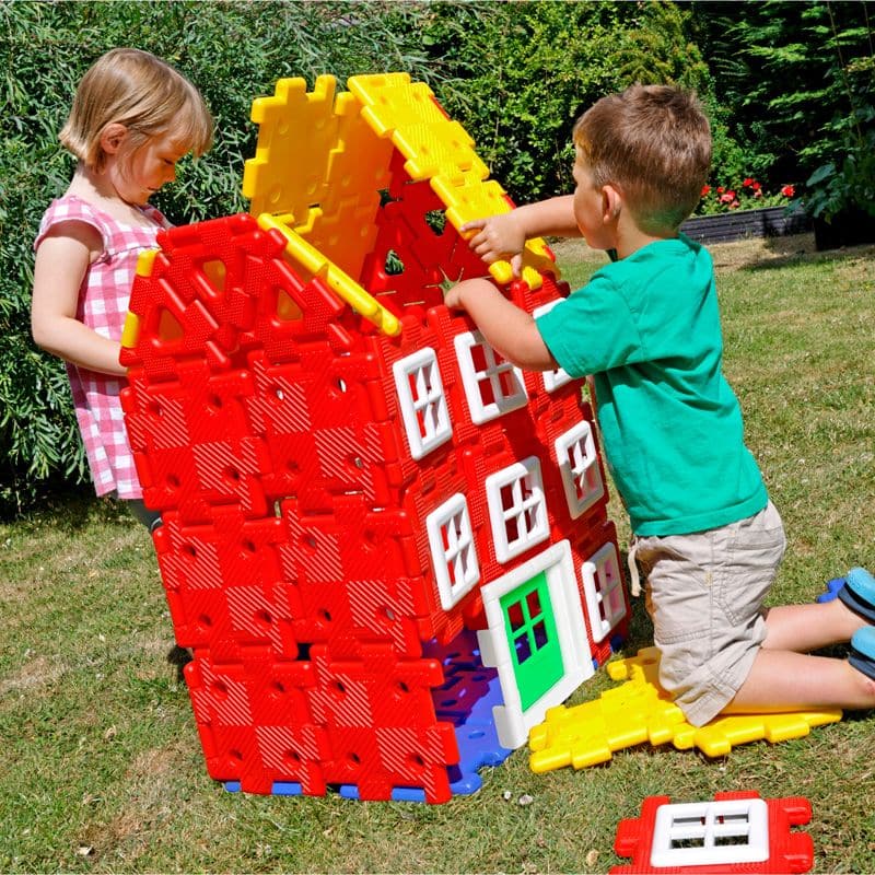 Giant Polydron House Builder,Spark the imagination of young builders with the Giant Polydron House Builder set, the ultimate construction toy for budding architects and creative minds. This versatile set includes enough pieces to build a house, a skyscraper, a church, or any imaginative design that children can dream up. It's perfect for teaching young learners about shape and space in a fun, engaging way. The Giant Polydron House Builder set is designed for both indoor and outdoor use, crafted from super t