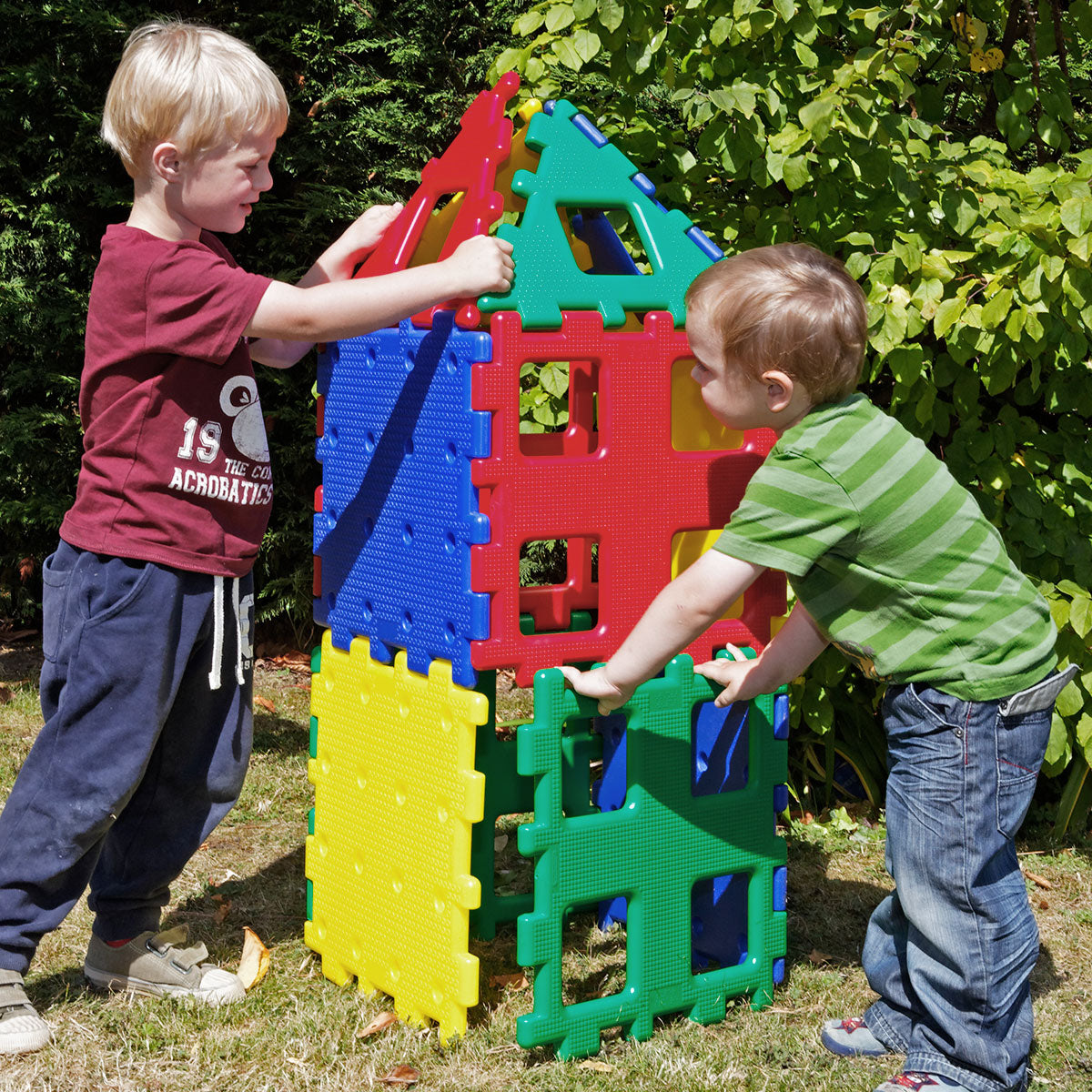 Giant Polydron Xl Set 1,The Giant Polydron XL Set 1 is the ultimate building toy for children. With its 12 large, durable pieces, children can let their imaginations run wild as they create castles, princess towers, cars, boats, houses, and even tunnels to crawl through. This set is not only fun but also educational. Children will learn about different shapes, both 2-dimensional and 3-dimensional objects. They will also develop an understanding of texture, teamwork, and role play as they work together to br