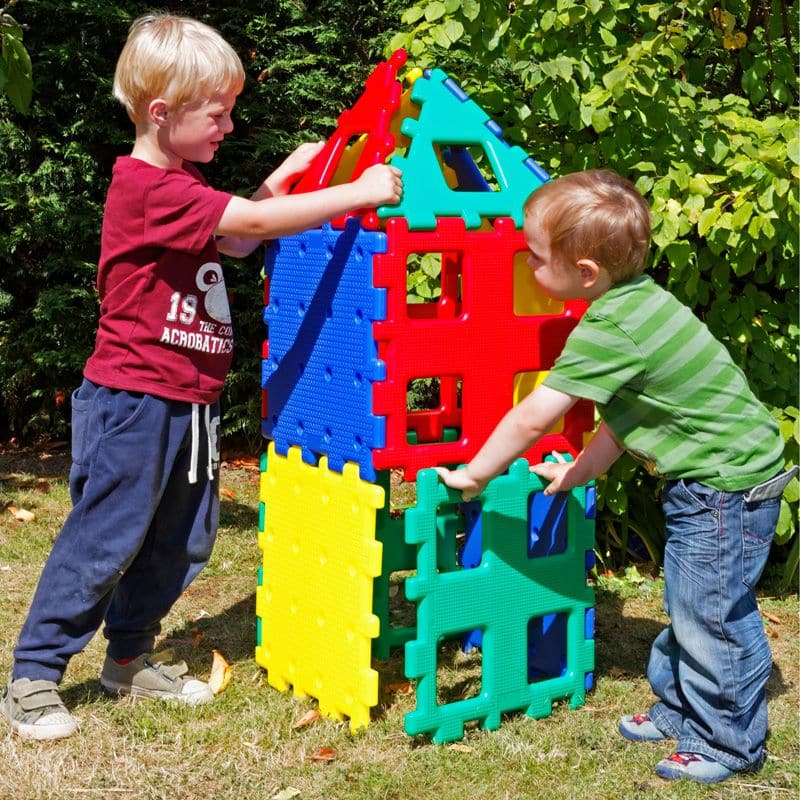 Giant Polydron Xl Set 1,The Giant Polydron XL Set 1 is the ultimate building toy for children. With its 12 large, durable pieces, children can let their imaginations run wild as they create castles, princess towers, cars, boats, houses, and even tunnels to crawl through. This set is not only fun but also educational. Children will learn about different shapes, both 2-dimensional and 3-dimensional objects. They will also develop an understanding of texture, teamwork, and role play as they work together to br