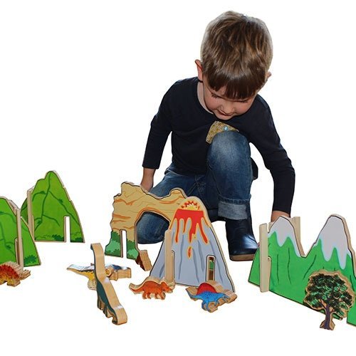 Happy Architect Dinosaurs,Watch this set of dinosaurs come alive in your own home, with the latest addition to our range Happy Architect Dinosaurs.The Happy Architect Dinosaurs Set Includes 10 of the favourite dinosaurs (T-Rex, Triceratops, Spinosaurus and Brachiosaurus to name a few), this Happy Architect Dinosaur set comes complete with an interactive wooden background. Happy Architect Dinosaurs Volcanoes, mountains and cave will have young adventurers’ imagination running wild! The Happy Architect Dinosa