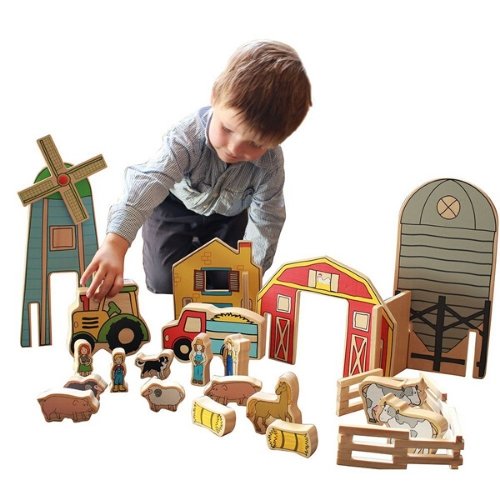 Happy Architect Farm 26 Piece Set,Encourage your child’s imagination with this interactive, beautifully made wooden Happy Architect Farm set.The Happy Architect Farm comes complete with a windmill, a farming family, tractor, truck and a red barn, not to mention a whole lot of animals, this Happy Architect Farm set will have any child enjoying the country life! All pieces are compatible with other sets in the Happy Architect range. Set includes: 26 pieces. People sold separately. Suitable Age: 3+ years, Happ