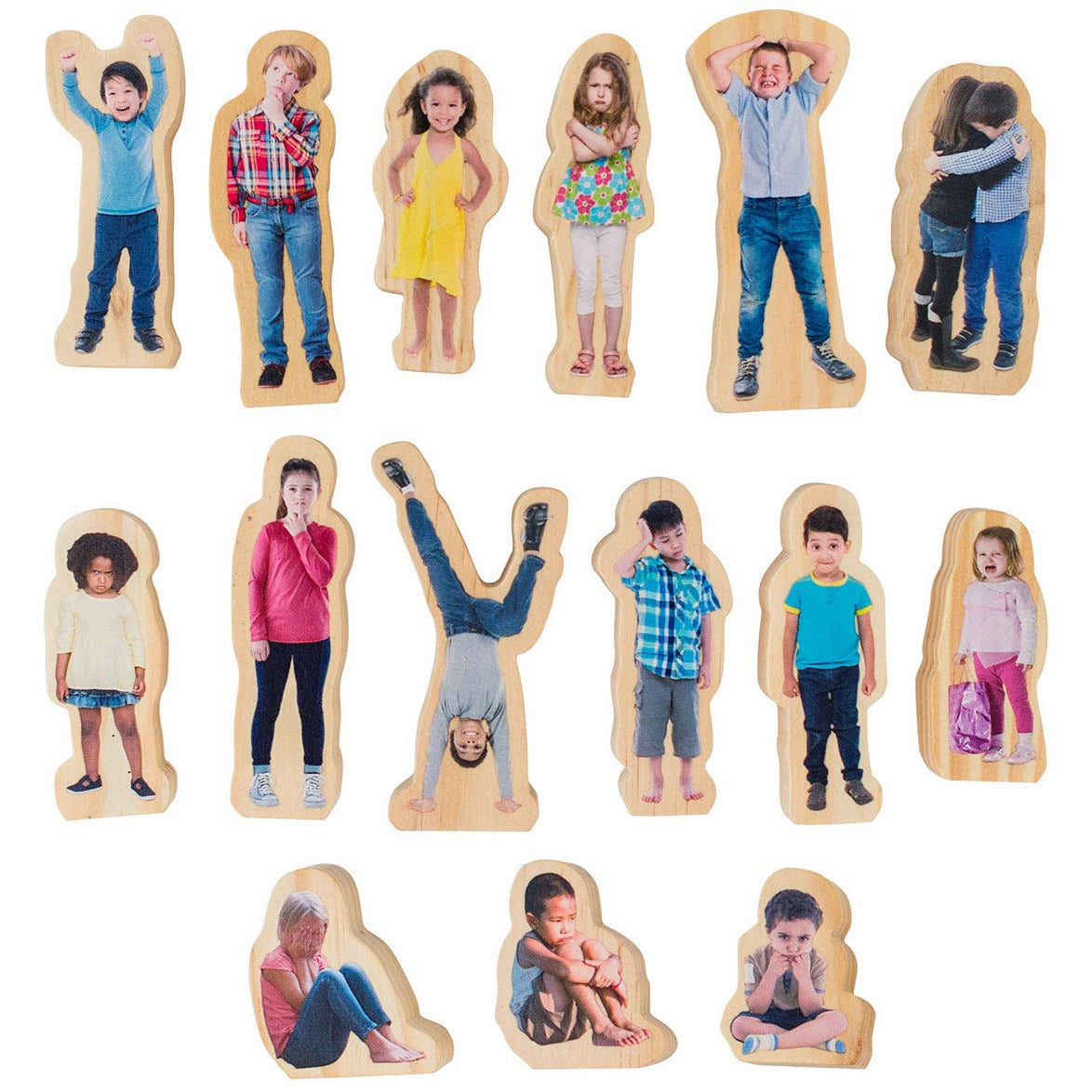 How Am I Feeling Today Wooden People,How Am I Feeling Today Wooden People Set Introducing the high-quality How Am I Feeling Today Wooden People Set, a must-have for every child's toy collection. This set includes 15 wooden people, each printed with a photo of a child displaying a wide range of emotions, from crying and frustration to excitement and happiness. Emotional well-being is a crucial aspect of a child's development, and this set provides a unique opportunity for children to express and manage their