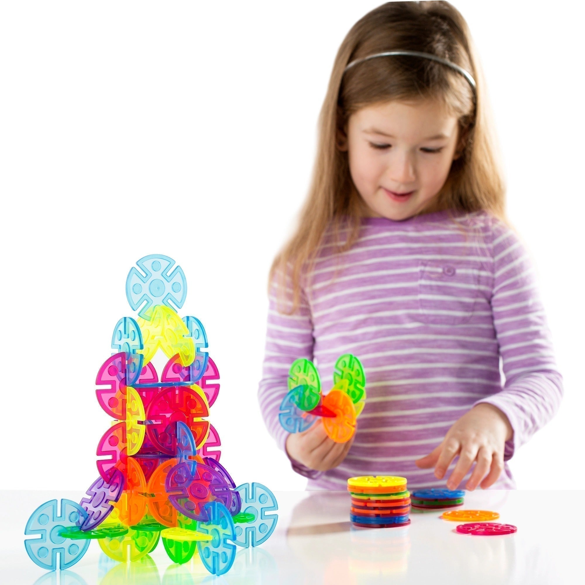 Interlox Discs 96 Piece Set,Interlox Discs 96 Piece Set: Creative Building Fun for Young Minds Engage your child in open-ended play with the colorful and versatile Interlox Discs 96 Piece Set. These translucent plastic discs feature multiple notches for flexible and imaginative building, providing endless possibilities for creativity. Key Features: Colourful and Translucent Vibrant Colours: The set includes five beautiful colors, perfect for exploring color theory on the LED Light Tablet or other light and 