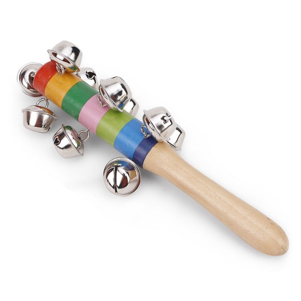 Jingle Stick,Introducing the Jingle Stick, a delightful wooden instrument designed to captivate children's imaginations with its charming sound. Crafted from solid wood, the Jingle Stick features numerous small bells that create a joyful jingle with every shake, adding an element of enchantment to playtime. Key Features: Quality Construction: Made from solid wood, the Jingle Stick boasts exceptional durability and safety, ensuring it withstands the rigors of playtime while providing a safe sensory experienc