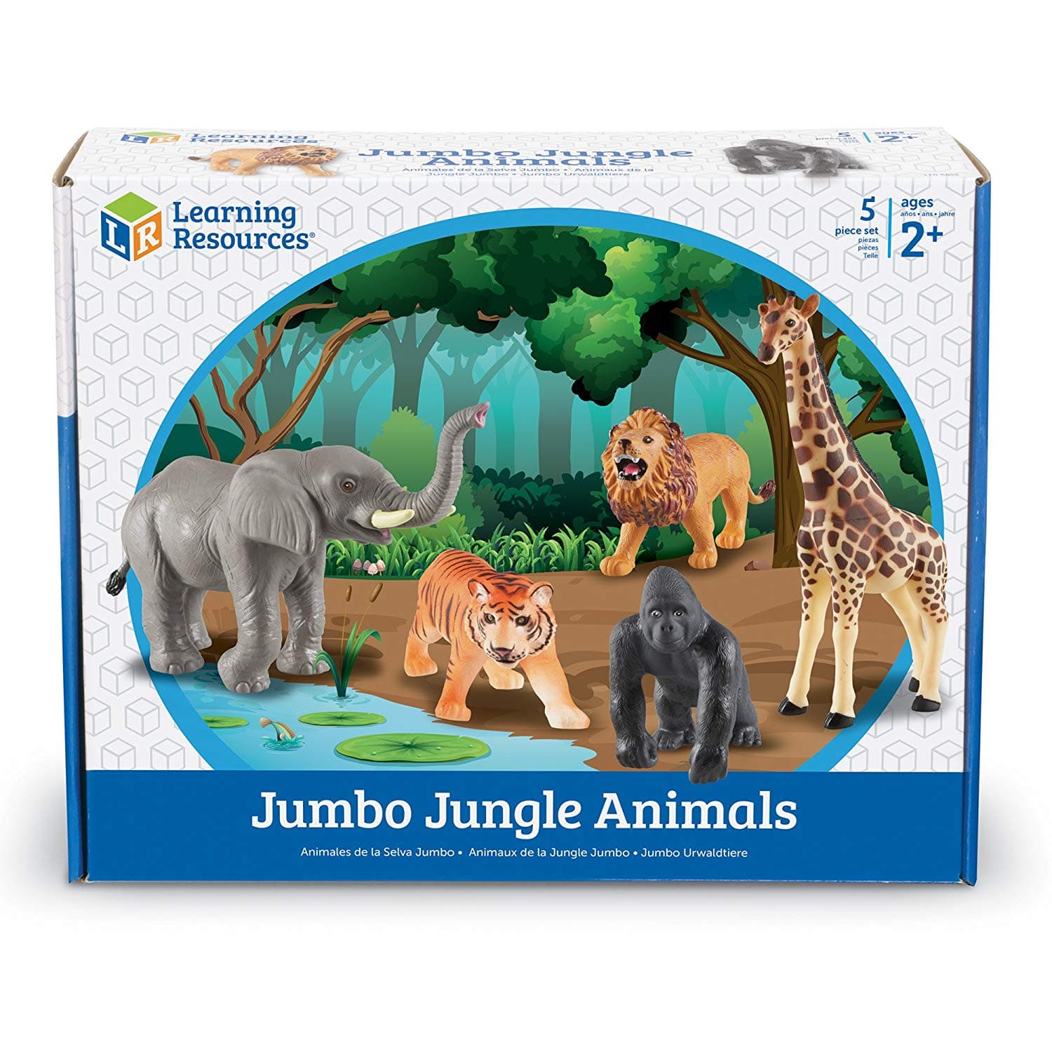 Jumbo Jungle Animals,A jumbo take on imaginative play, these jumbo jungle animals are the perfect addition to play time with so many educational benefits. Motivate oral language development through imaginative play with the Jumbo Jungle animal set from Learning Resources. This Jumbo Jungle Animals set is also great for theme-based units and life-science lessons, animals encourage curiosity about nature, plus responsibility in caring for the environment and household pets. Jumbo Jungle Animals are made from 