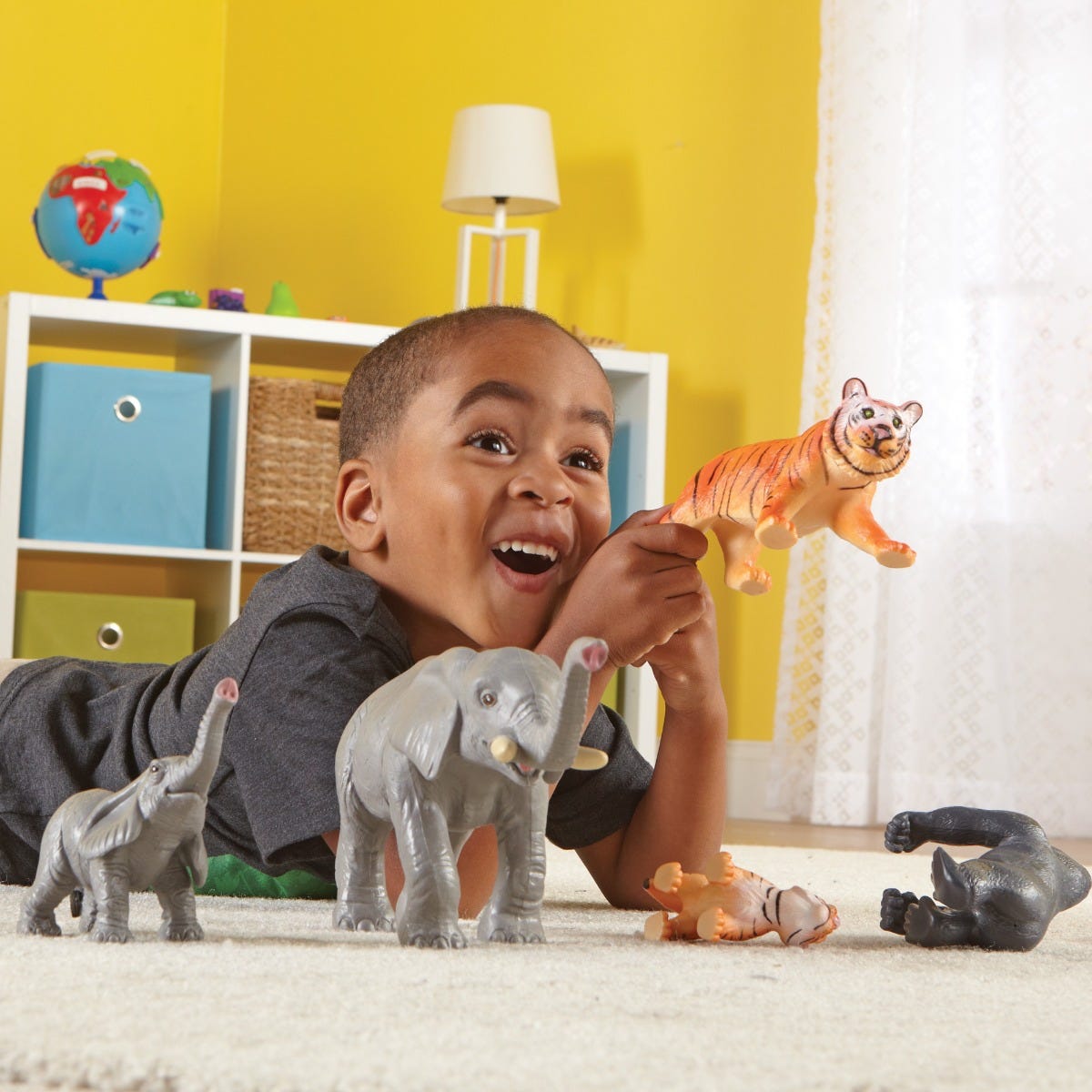 Jumbo Jungle Animals Mommas & Babies,Jumbo Jungle Animals Mommas & Babies: Engaging Imaginative Play Introduce your child to the wonders of the jungle with the Jumbo Jungle Animals Mommas & Babies set. This delightful collection of friendly jungle animal families is designed to spark imaginative play and foster speech and language skills from a young age. Each realistically detailed plastic animal provides an engaging way for children to learn about the world around them. Key Features of Jumbo Jungle Animal