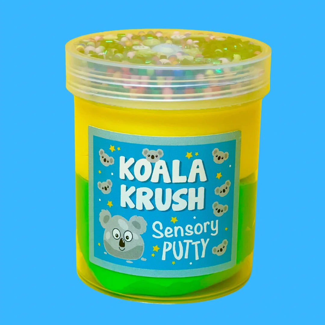 Koala Krush Putty,Our Koala Krush putty offers more than just fun—it's also designed to provide valuable sensory benefits for children. Sensory play refers to activities that stimulate the senses, including touch, sight, smell, and sometimes even taste or sound. Here's how our Koala Krush putty can contribute to sensory development: Tactile Stimulation: The soft and pliable texture of the putty encourages children to explore and manipulate it with their hands. This tactile experience helps develop fine moto