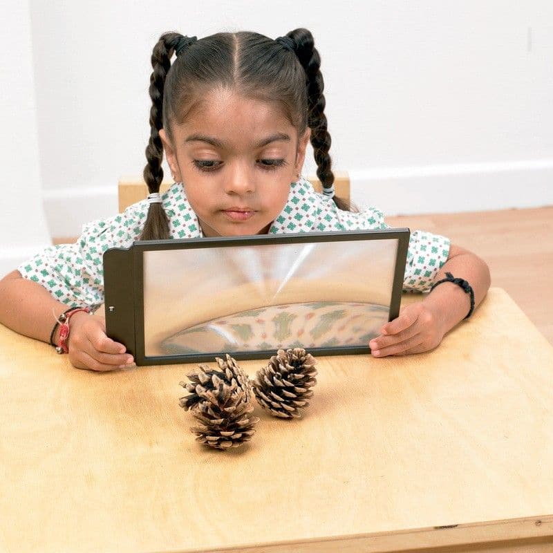 Large Sheet Magnifier,Easy to use Large Sheet Magnifier ideal for small hands. The Large Sheet Magnifier is low cost and easy to store and provides pp to 3x magnification. The Large Sheet Magnifier is great for use indoors for practical reasons such as reading or just as great for using in play outdoors to inspect bugs and plants up close. The Large Sheet Magnifier Supports the following areas of learning: Understanding the World - observation Understanding the World - exploration Personal Development - col