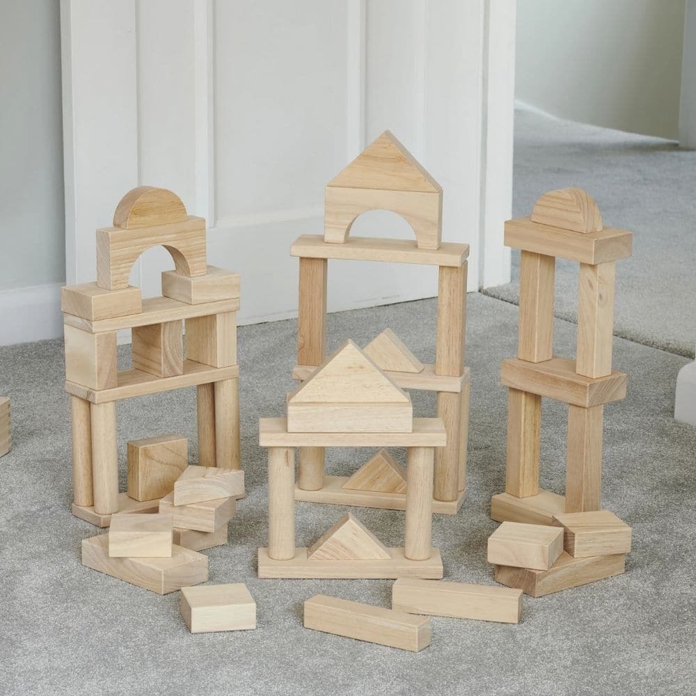 Large Wooden Blocks,Large selection of solid wooden blocks in traditional construction shapes, packed in a wooden tray for convenient storage. These natural Jumbo Wooden Blocks will delight your little one and provide hours of fun and learning opportunities as they create and build. Wooden blocks of all different shapes and sizes ensure that every play session is unique. When play time's over, all of the blocks can be stored away in the sturdy wooden tray.Our Large Wooden Blocks will delight your little one