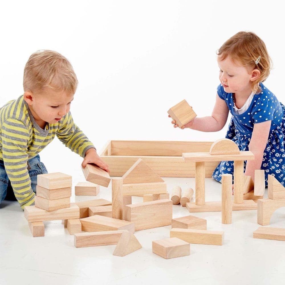 Large Wooden Blocks,Large selection of solid wooden blocks in traditional construction shapes, packed in a wooden tray for convenient storage. These natural Jumbo Wooden Blocks will delight your little one and provide hours of fun and learning opportunities as they create and build. Wooden blocks of all different shapes and sizes ensure that every play session is unique. When play time's over, all of the blocks can be stored away in the sturdy wooden tray.Our Large Wooden Blocks will delight your little one