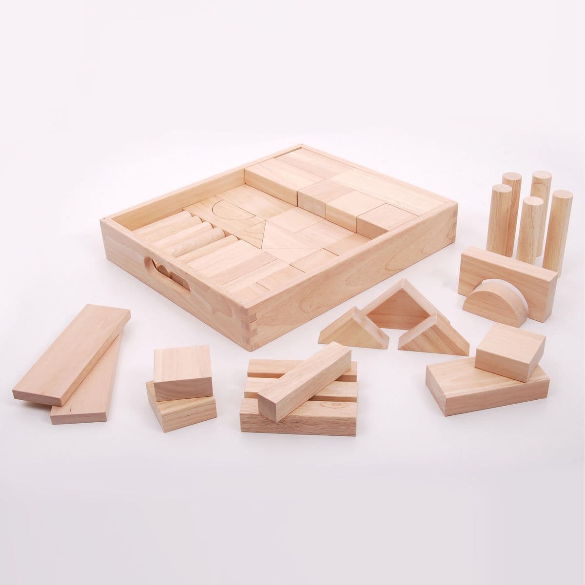 Large Wooden Blocks,Large selection of solid wooden blocks in traditional construction shapes, packed in a wooden tray for convenient storage. These natural Jumbo Wooden Blocks will delight your little one and provide hours of fun and learning opportunities as they create and build. Wooden blocks of all different shapes and sizes ensure that every play session is unique. When play time's over, all of the blocks can be stored away in the sturdy wooden tray.Our Large Wooden Blocks will delight your little one