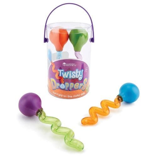 Learning Resources Twisty Droppers,Spark curiosity and enhance motor skills with our Twisty Droppers, designed specifically for young learners. This set of four colourful, pipette-style droppers is perfect for a wide range of activities, from water play to scientific exploration, making learning both fun and interactive. Key Features of the Twisty Droppers: Develop Fine Motor Skills: Each Twisty Dropper is designed to help children develop hand and finger muscle strength. Squeezing the soft, durable bulb pr