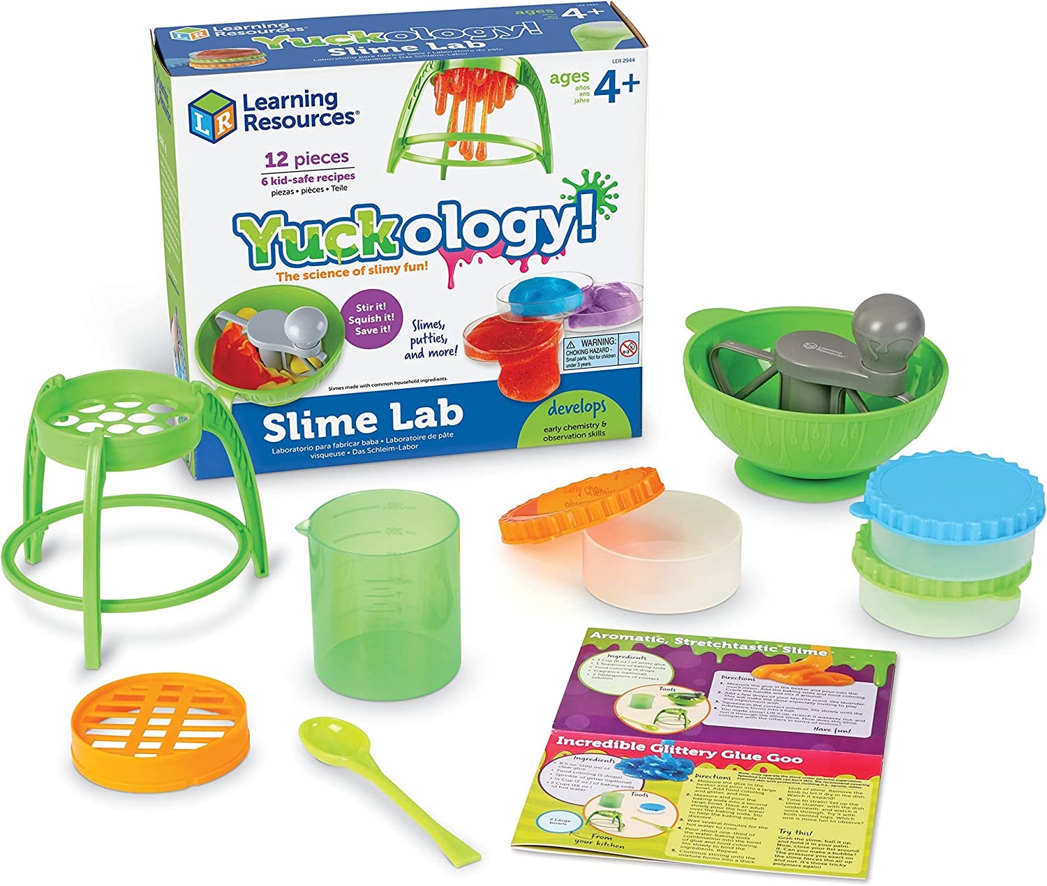 Learning Resources Yuckology Slime Lab,Learning Resources Yuckology Slime Lab: A Fun and Educational Slime-Making Experience Get ready for some gooey, messy fun with the Learning Resources Yuckology Slime Lab! This exciting set allows children to dive into the world of slime making, where they can mix, stir, and stretch their own creations while learning the science behind it. Perfect for young scientists, the Yuckology Slime Lab comes with easy-to-use tools and child-friendly recipes, making it a fantastic