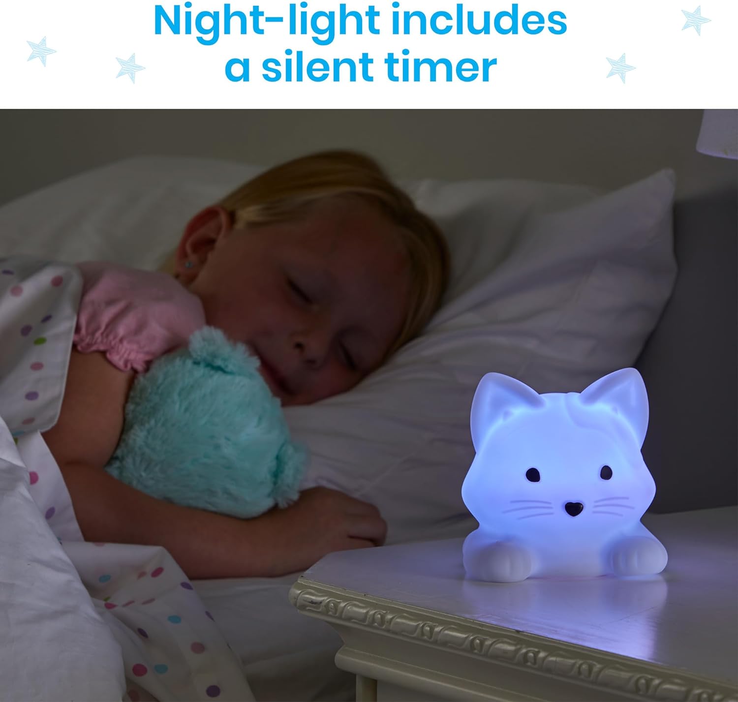 Luna The Calming Kitty,Luna The Calming Kitty Luna The Calming Kitty is the ideal companion for children who need help managing stress and finding calm. This squishy, soothing feline is designed to promote mindfulness and deep breathing, making it perfect for use at home, school, or on the go. Luna also doubles as a colourful night-light to provide comfort at bedtime. Luna The Calming Kitty Features: Breathing Patterns: Luna offers 3 different guided breathing patterns to help children practise mindfulness 