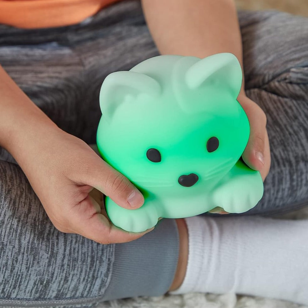 Luna The Calming Kitty,Luna The Calming Kitty Luna The Calming Kitty is the ideal companion for children who need help managing stress and finding calm. This squishy, soothing feline is designed to promote mindfulness and deep breathing, making it perfect for use at home, school, or on the go. Luna also doubles as a colourful night-light to provide comfort at bedtime. Luna The Calming Kitty Features: Breathing Patterns: Luna offers 3 different guided breathing patterns to help children practise mindfulness 