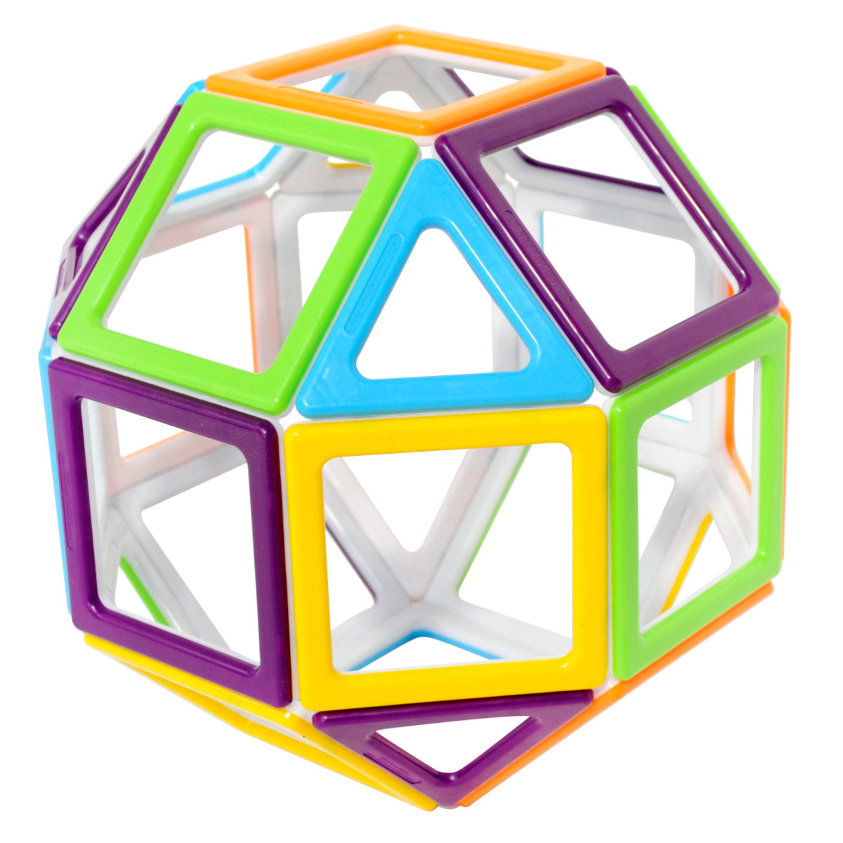 Mega Mag Polydron Set,Unlock the world of geometry and shape exploration with the Mega Mag Polydron Set. Perfect for small groups or individual students, this set is designed to create both 2D and 3D shapes using magnetic pieces - allowing for a hands-on learning experience.The 36-piece set includes 20 squares and 16 triangles, providing enough pieces to build a variety of shapes and structures. With these magnetic pieces, students are encouraged to explore geometry and identify the properties of 2D and 3D 