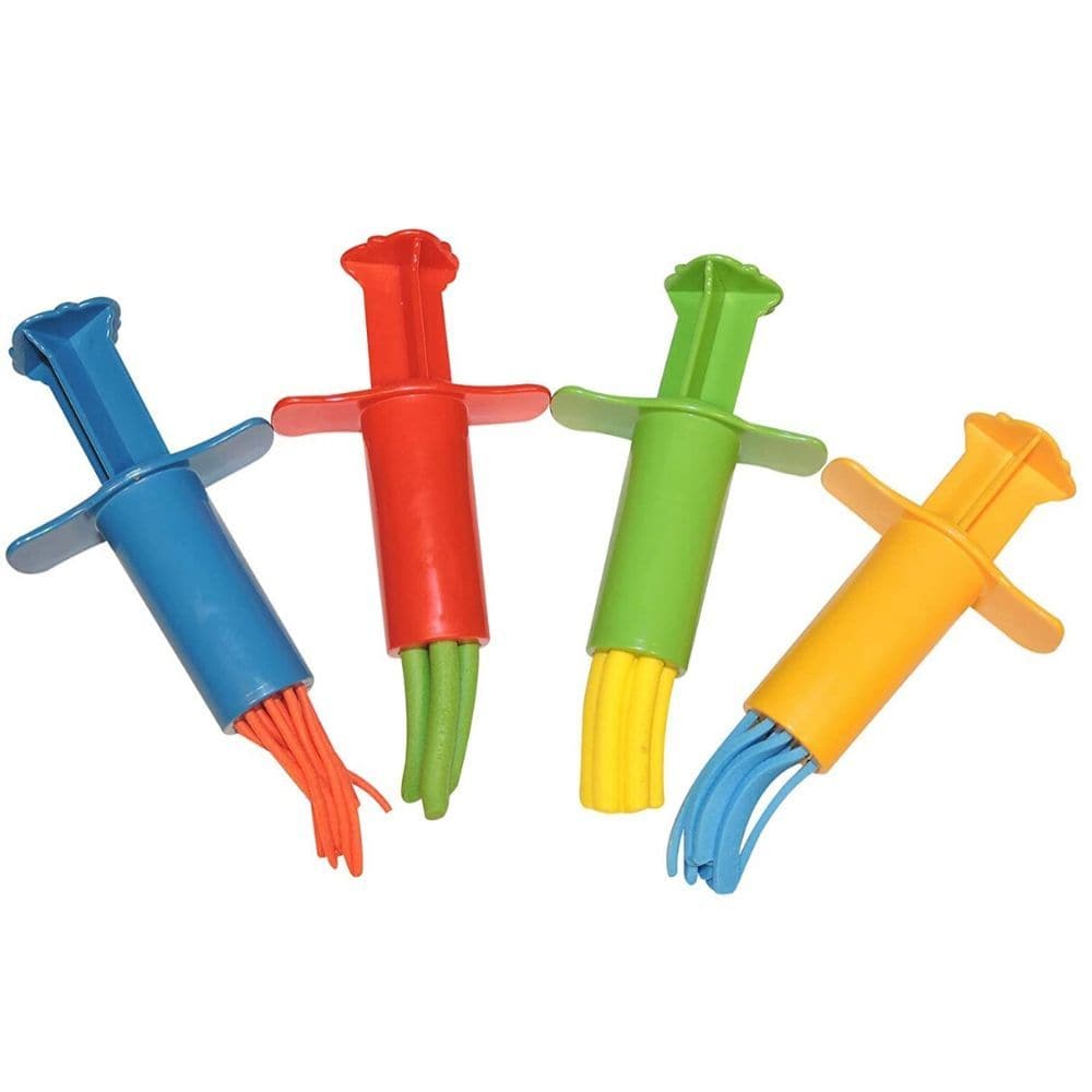 Modelling Shot Toy (4 Pack),Unleash Creativity with Gowi Toys Modelling Shots Unleash the potential of creative minds with the Gowi Toys Modelling Shots, a vibrant and engaging set designed for hands-on learning and endless fun. Ideal for use with dough and clay, this set of 4 colourful syringes will captivate children as they explore the joys of creative play. Key Features: Vibrant and Versatile Syringes 4 Colourful Syringes: Each syringe in the set offers a unique shape and size, allowing young artists to