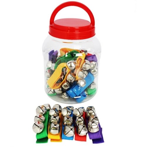 Musical Bells Set Of 20,Extremely popular with primary schools and music services, the 20 pieces Wrist Bells are perfect for percussion groups and classrooms. The vibrant colours and bright sounds are ideal for children, with them also including a handy container which will make for easy transportation and storage within the classroom. The wrist bells can be also used when placed around the ankle or wrist. Children can enjoy rhythmically stomping and creating sound. This encourages coordination throughout t