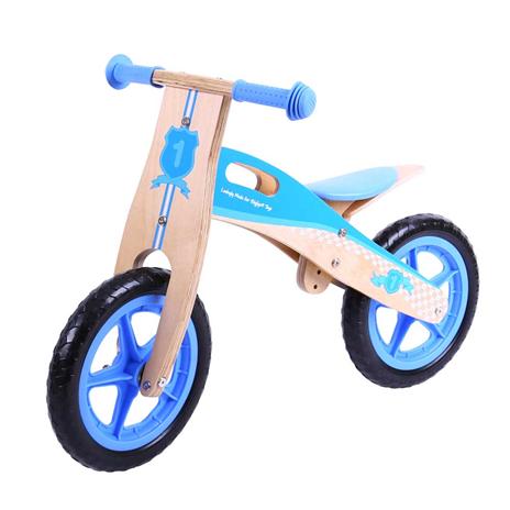 My First Balance Bike Blue,Introduce your little one to the joy of mobility with My First Balance Bike in Blue. Crafted from sturdy wood and designed with young riders in mind, this balance bike is the perfect way for toddlers to kick-start their journey towards two-wheeled adventures. Featuring a sleek blue design, this wooden balance bike is as stylish as it is functional. With its padded and adjustable seat, solid tyres, and easy-to-grip handlebars, it offers young riders a comfortable and secure riding 