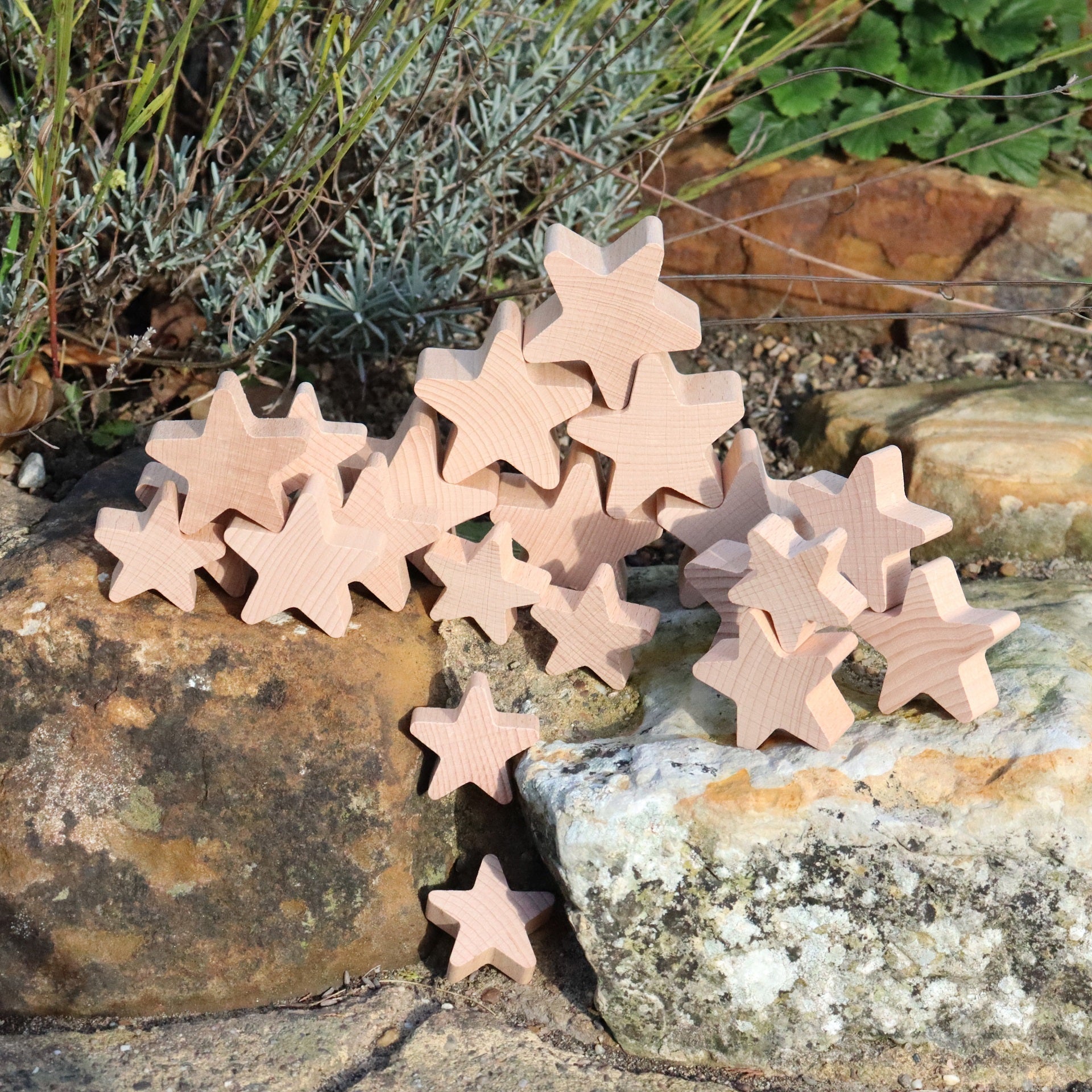 Natural Wooden Stars,Natural Wooden Stars Our TickiT® Natural Wooden Stars are crafted from smooth, solid beechwood with a natural woodgrain finish, making them a delightful and inspiring addition to any heuristic play range. These chunky and tactile stars are designed for easy manipulation by small hands, encouraging stacking, counting, sequencing, and exploratory play. Key Features: Smooth Solid Beechwood: Made from high-quality beechwood with a natural woodgrain finish, offering a tactile and visually ap