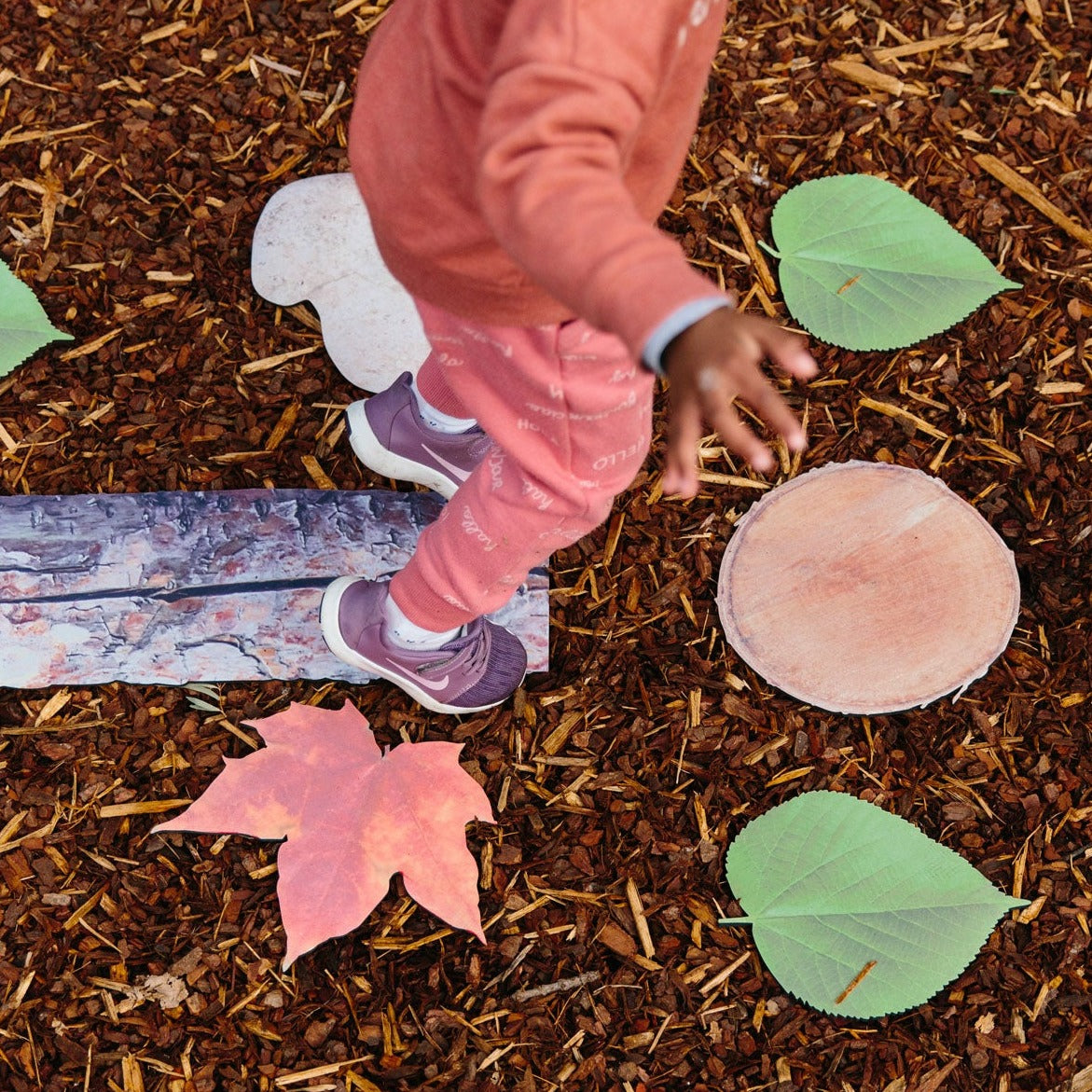 Nature’s Footsteps,These play and balance mats are a fantastic tool to encourage your child's sense of adventure and creativity. The Nature’s Footsteps come with 15 pieces to play with, they can hop, skip and jump to their heart's content, making their own obstacle course or simply using them as pretend stepping stones. The Nature’s Footsteps are crafted from high-quality natural rubber and microsuede, these mats are durable and sturdy, so you don't have to worry about them getting worn out quickly. They're