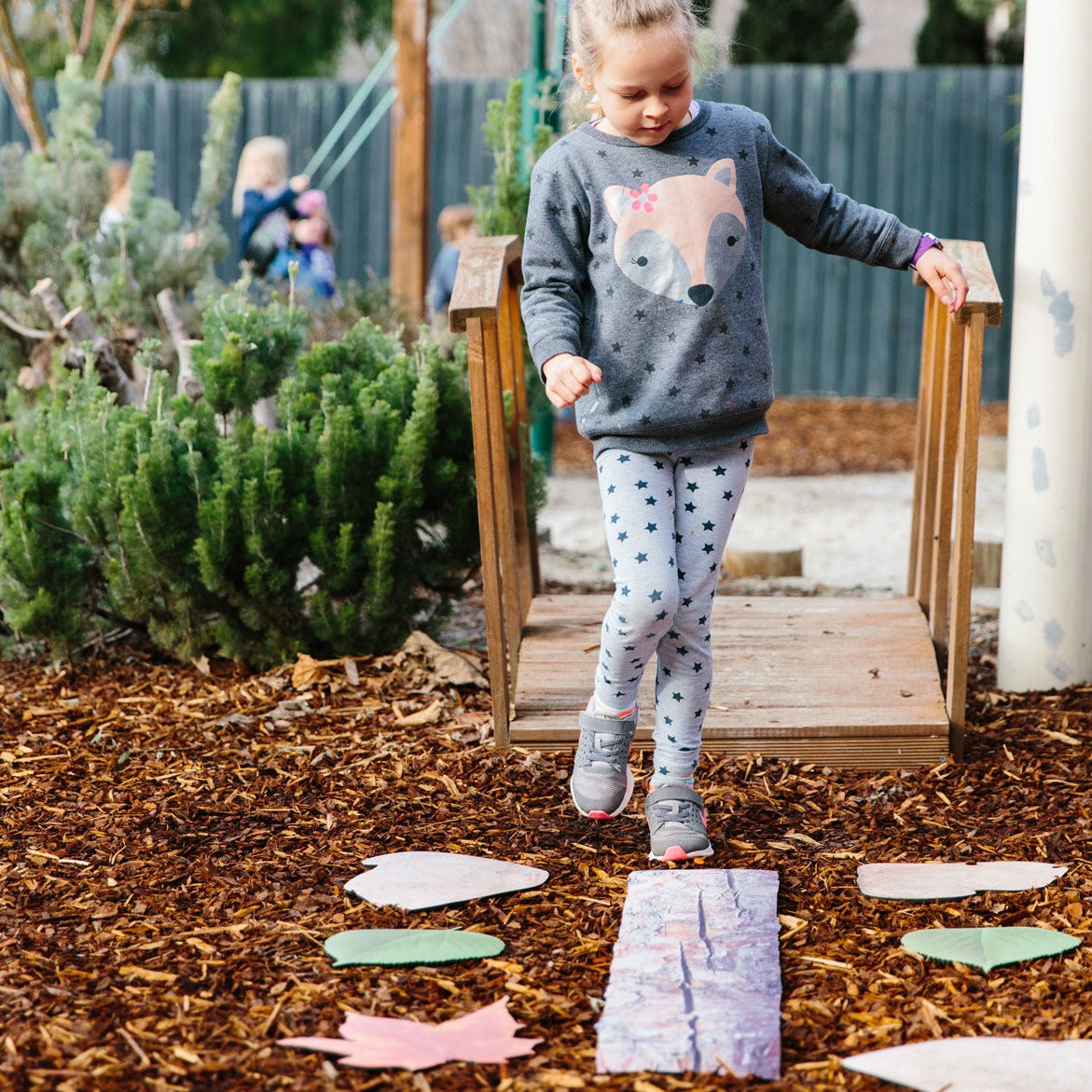 Nature’s Footsteps,These play and balance mats are a fantastic tool to encourage your child's sense of adventure and creativity. The Nature’s Footsteps come with 15 pieces to play with, they can hop, skip and jump to their heart's content, making their own obstacle course or simply using them as pretend stepping stones. The Nature’s Footsteps are crafted from high-quality natural rubber and microsuede, these mats are durable and sturdy, so you don't have to worry about them getting worn out quickly. They're