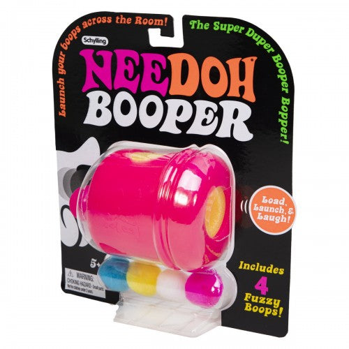 Needoh Booper,Launch your boops across the room with The Super Duper Booper Bopper! Each Booper launcher comes with 4 soft fuzzy boops, load them all up and let them fly! Load up to 3 boops into the booper at once, gently pull back the booper tail, let go of the tail to launch each boop one at a time! 4 Assorted colours Each set include 4 fuzzy boops Comes packaged in a blister card Ages: 5+ Our Nee Doh Booper makes a great gift and is perfect for schools, party favours, those with additional needs, an addi