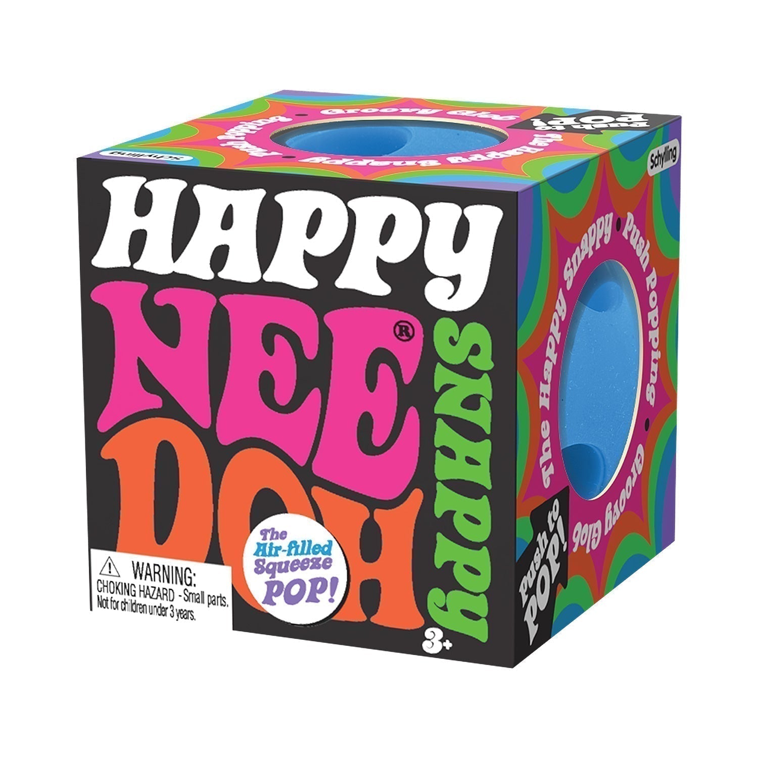 Needoh Happy Snappy,NeeDoh’s answer to a pop it fidget toy, Happy Snappy is the ultimate fidget toy stress ball. Instead of being filled with dough like regular NeeDoh balls, it’s filled with air. Gently squeeze the air-filled ball to watch the concave holes pop out, which make an addictive bubble ‘pop’ sound. Available in four bright colours chosen at random. Happy Snap NeeDoh is a great fidget toy, particularly appropriate for those with ADD, ADHD, OCD, Autism, and anxiety. Gentle on little fingers and ma