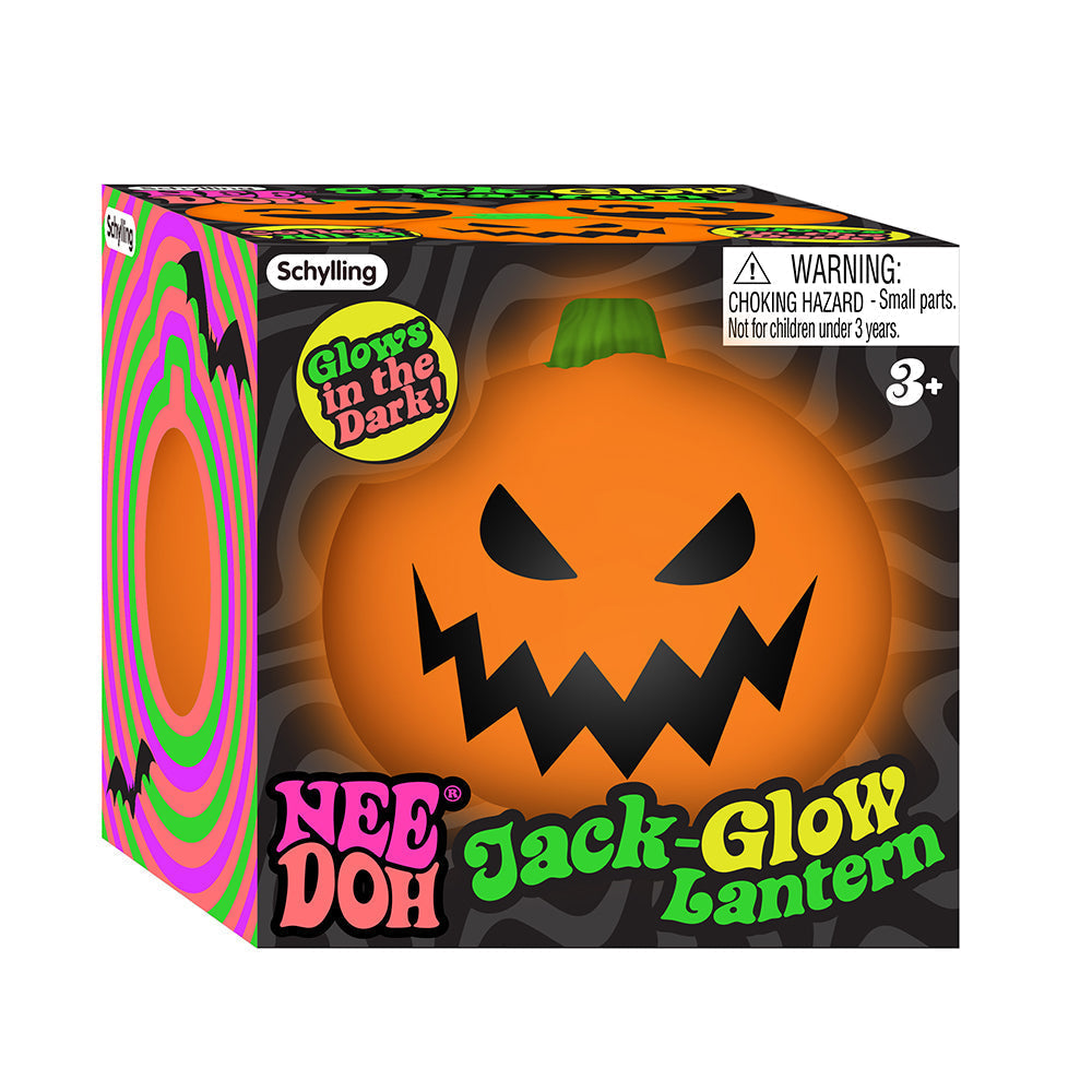 Needohween Jack Glow Lantern Needoh,Give your kiddos pumpkin to talk about this Halloween! NeeDoh Jack Glow Lantern is a frightfully fa-boo-lous stress toy. Turn the lights out and watch the bright orange Nee Doh ball glow in the dark! Each stress ball features one of three spooky pumpkin faces (picked at random). These Halloween stress toys are perfect for portable play and also helpful for relieving anxiety. They are made from a non-toxic, dough-like material that always bounces back to its original shape