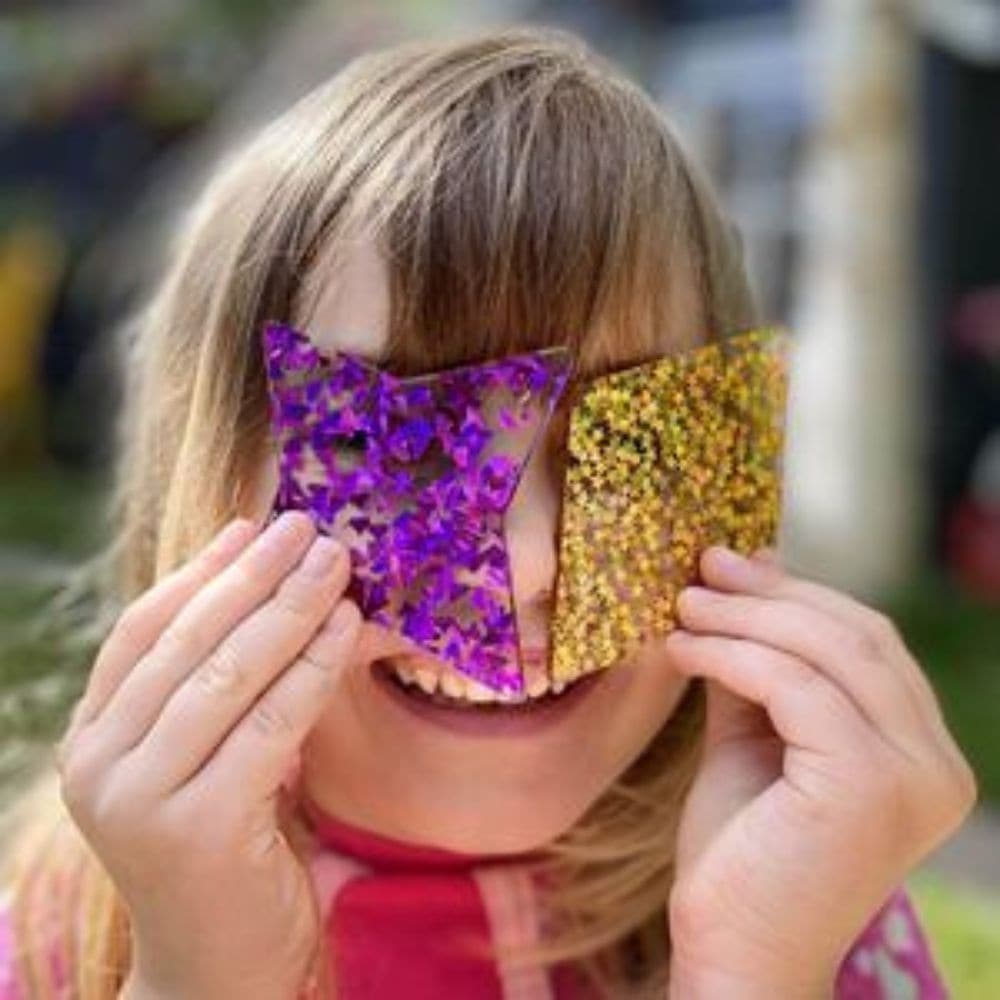 Rainbow Glitter Shapes,Our TickiT Rainbow Glitter Shapes set contains a range of dazzling acrylic shapes in the 7 colours of the rainbow. Your child will be captivated as they watch how the shapes sparkle in the light and will be keen to explore the different configurations.Each colour includes 3 styles of a polygon and both irregular and regular shapes. The Rainbow Glitter Shapes are a fascinating and fun way to understand basic geometry and create interesting patterns and sequences. Ideal to use with a li