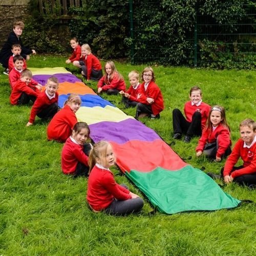 Rainbow Wave Parachute,Introducing the Rainbow Wave Parachute! Engage up to 30 children in a whirlwind of colourful fun with our Rainbow Wave Parachute. Perfect for group activities indoors or outdoors, this vibrant parachute promotes social interaction, teamwork, and physical exercise for children of all ages and abilities. Key Features: Group Participation: The Rainbow Wave Parachute is designed for group participation, accommodating up to 30 children. It's an inclusive activity that encourages collaborat