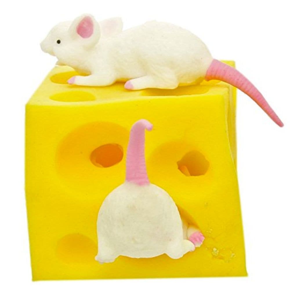 Stretchy Mice And Cheese,You'll love this fun Stretchy Mice and Cheese that includes 2 darling little stretchy mice that love playing hide 'n seek in their stretchy hunk of cheese! This interesting Stretchy Mice and Cheese toy is great as a stress reliever, tactile exploration and finger manipulations. Move this strange squishy cheese and watch little white mouse pop out in different directions. Playing with the cute mice is a great way to help kids calm down and concentrate. This fun Stretchy Mice and Chee