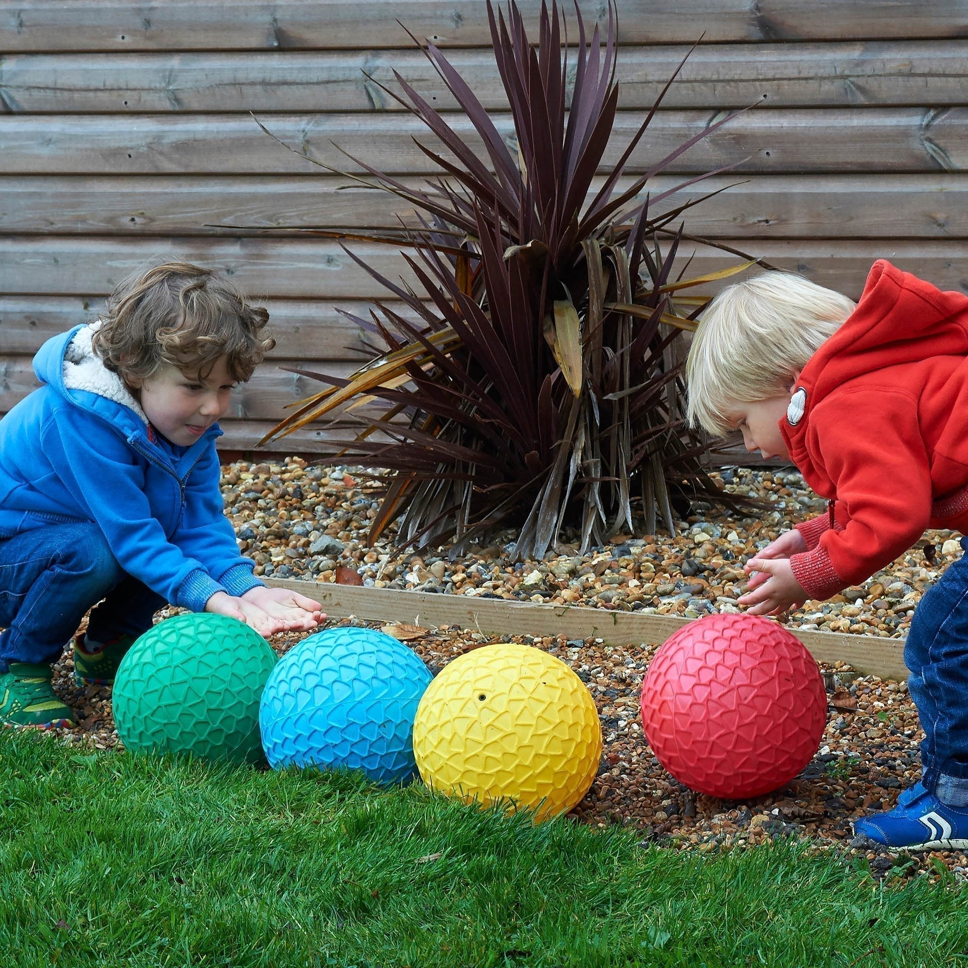 Tickit Easy Grip Balls Set,The Tickit Easy Grip Balls Set is a delightful set of four brightly coloured inflatable Jumbo Easy Grip balls with a honeycomb effect surface which aids grip when catching and throwing. The Tickit Easy Grip Balls Set are lightweight but sturdy and a good size for young children to handle.Improves children’s confidence with ball skills and hand-eye coordination.The Tickit Easy Grip Balls Set contains ball in Red, green, blue and yellow. The Tickit Easy Grip Balls Set supports the f