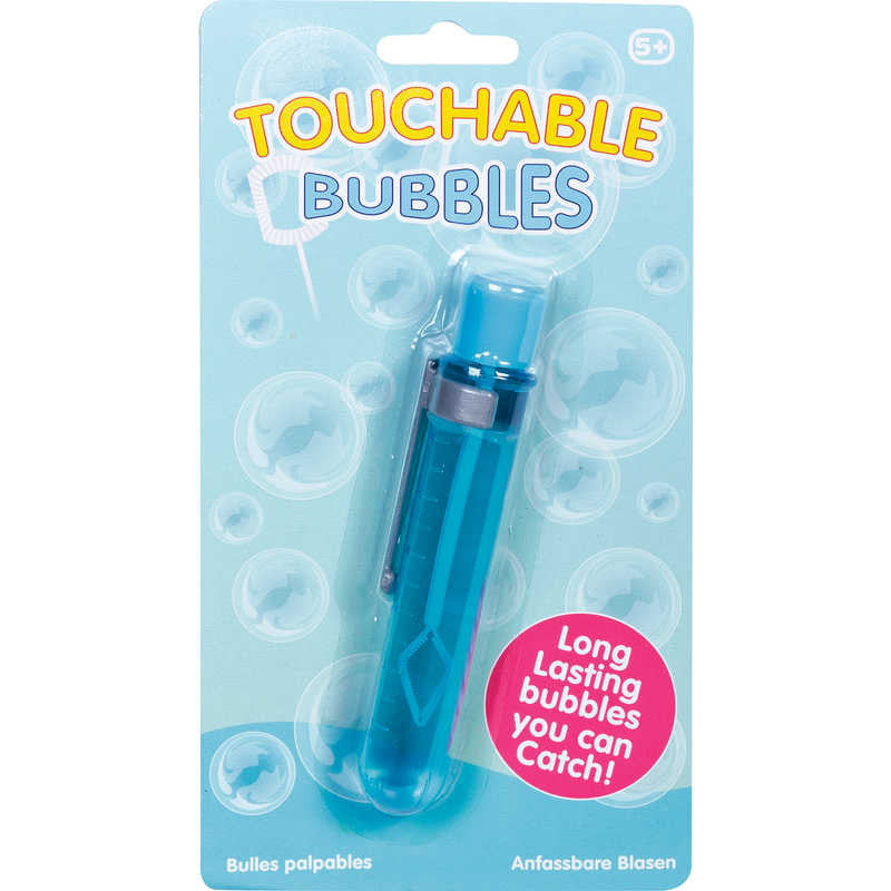 Touchable Bubbles,Blow bubbles with a difference you can actually touch! The fantastic Touchable Bubbles tubs allow you to blow hundreds of touchable bubbles into the air. Unlike ordinary bubbles that pop instantly, these bubbles can be caught and played with, providing endless fun for children. Key Features: Touchable Bubbles: Specially formulated to create bubbles that can be touched and caught without immediately popping. Interactive Fun: Avoid the disappointment of regular bubbles; these touchable bubbl